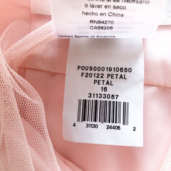 DAVID'S BRIDAL Sleeveless Embroidered Net Bridesmaid Dress Petal Pink Size 16 - Picture 10 of 16